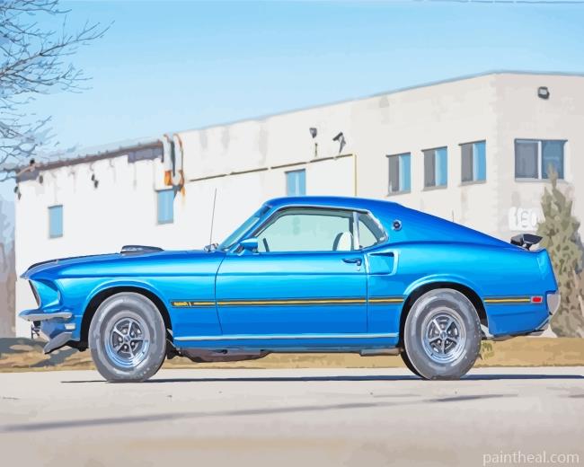Blue Ford Mustang Painting By Numbers Kits