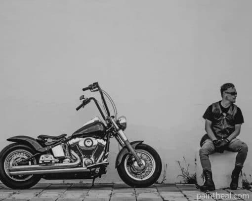 Harley Davidson Black Cruiser Painting By Numbers Kits