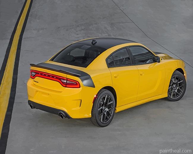 Yellow Dodge Charger Daytona Painting By Numbers Kits