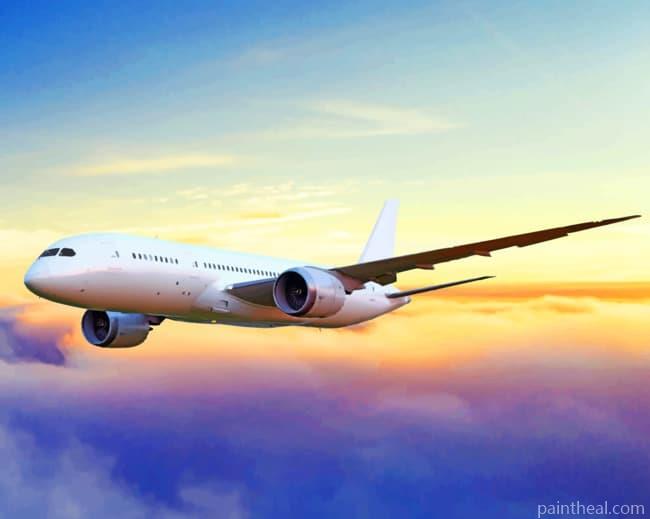 Flying Aeroplane Painting By Numbers Kits