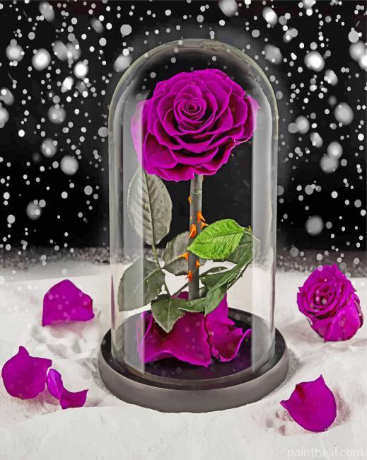 Purple Glass Rose Painting By Numbers Kits