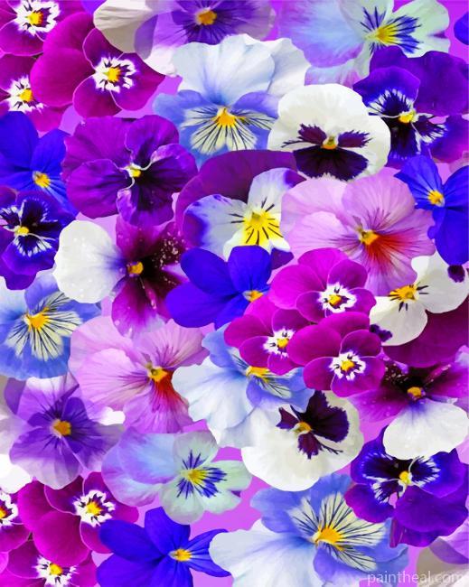 Aesthetic Pansy Flowers Painting By Numbers Kits