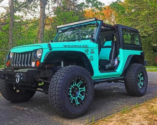 Green Jeep Wrangler Painting By Numbers Kits
