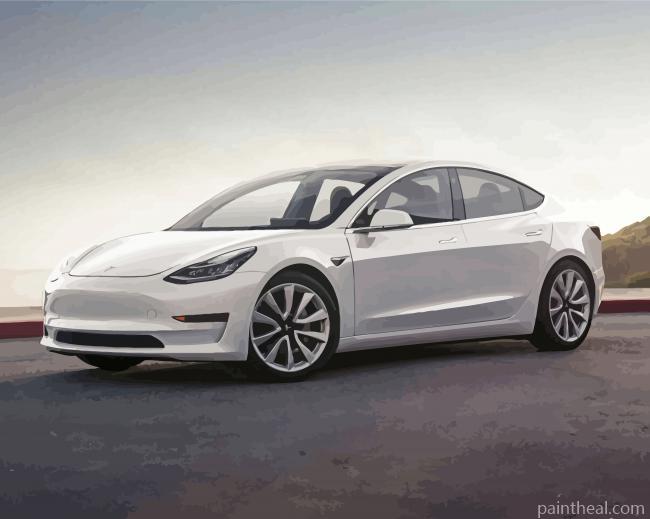 White Tesla Painting By Numbers Kits