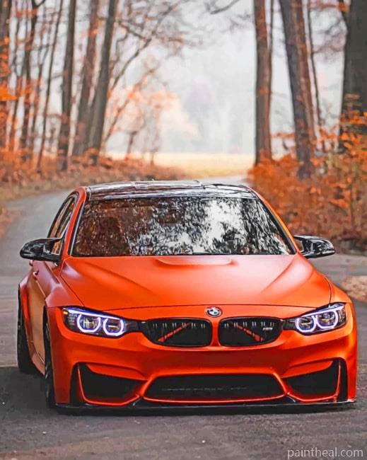 Orange BMW M3 Painting By Numbers Kits