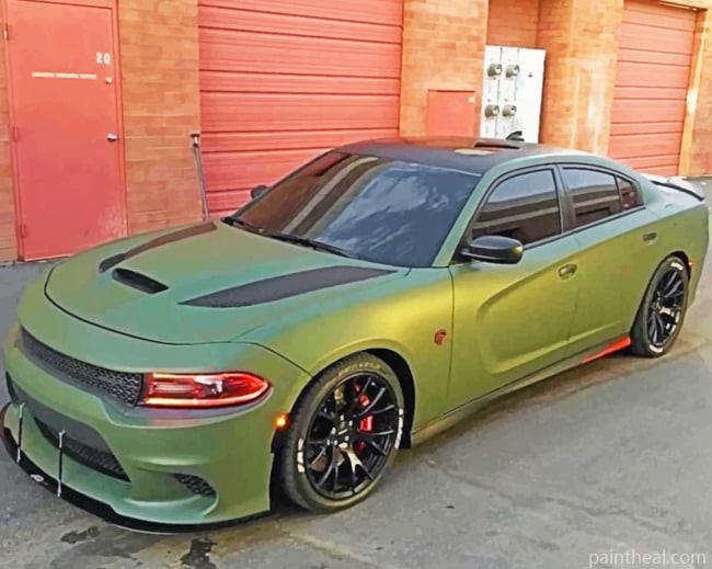 Matte Green Dodge Painting By Numbers Kits