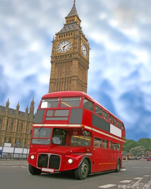 London Bus And Big Ben Painting By Numbers Kits