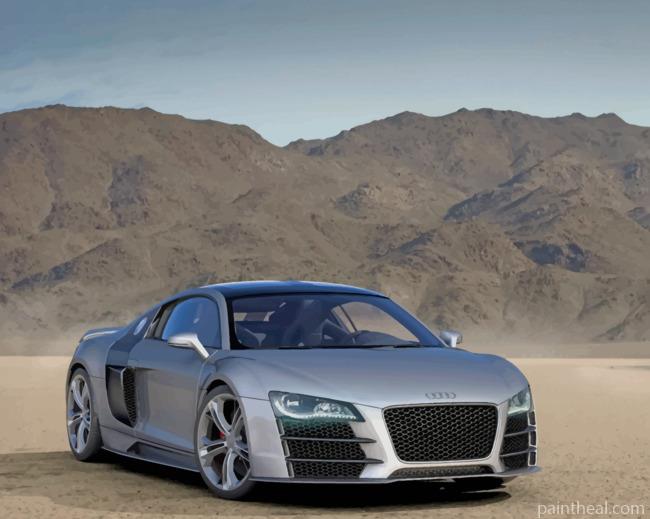 Grey Audi R8 Car Painting By Numbers Kits