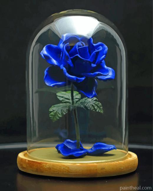 Blue Glass Rose Painting By Numbers Kits