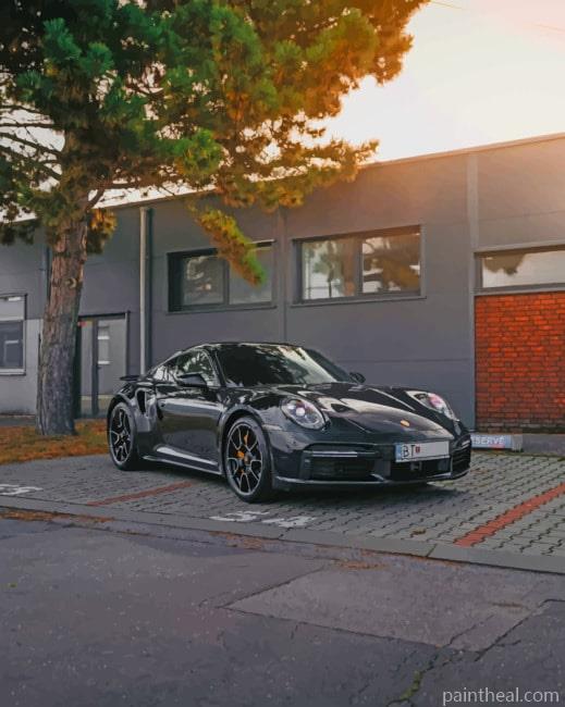 Black Porsche Car Painting By Numbers Kits