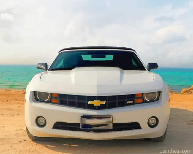 White Chevrolet Car Painting By Numbers Kits