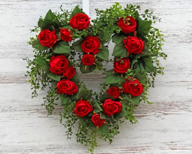 Rose Heart Painting By Numbers Kits