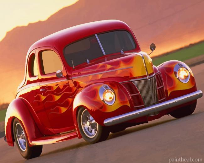 Old Hot Rod Car Painting By Numbers Kits