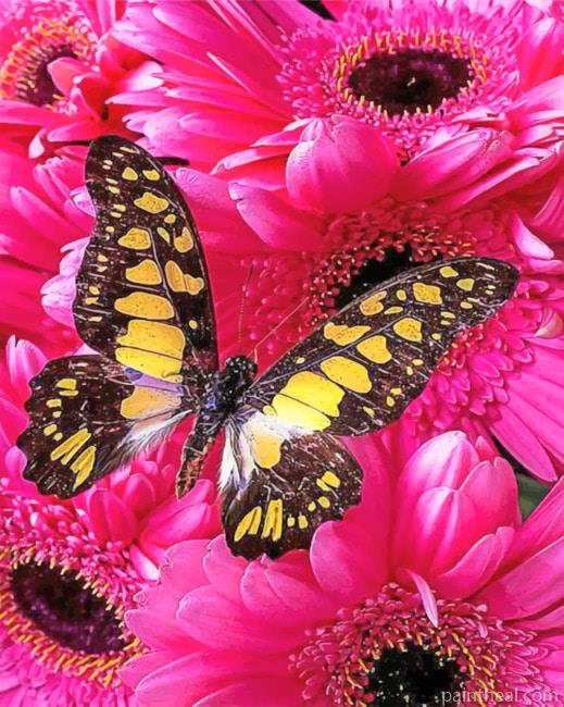 Hydrangea And Butterfly – 5D Diamond Painting Painting By Numbers Kits