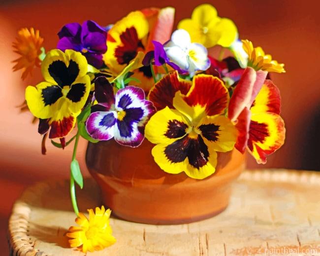 Pansies Vase Painting By Numbers Kits