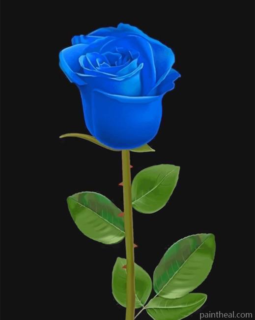 Flower Blue Rose Painting By Numbers Kits