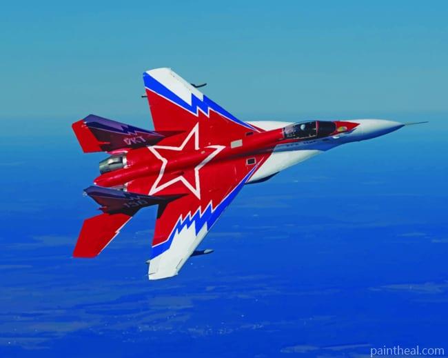 Red Aviation Plane Painting By Numbers Kits