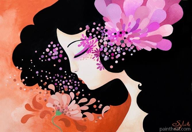 Orchid Girl Painting By Numbers Kits