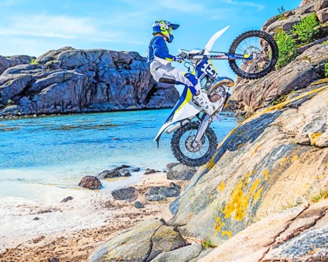 Climbing Motorcycle Painting By Numbers Kits