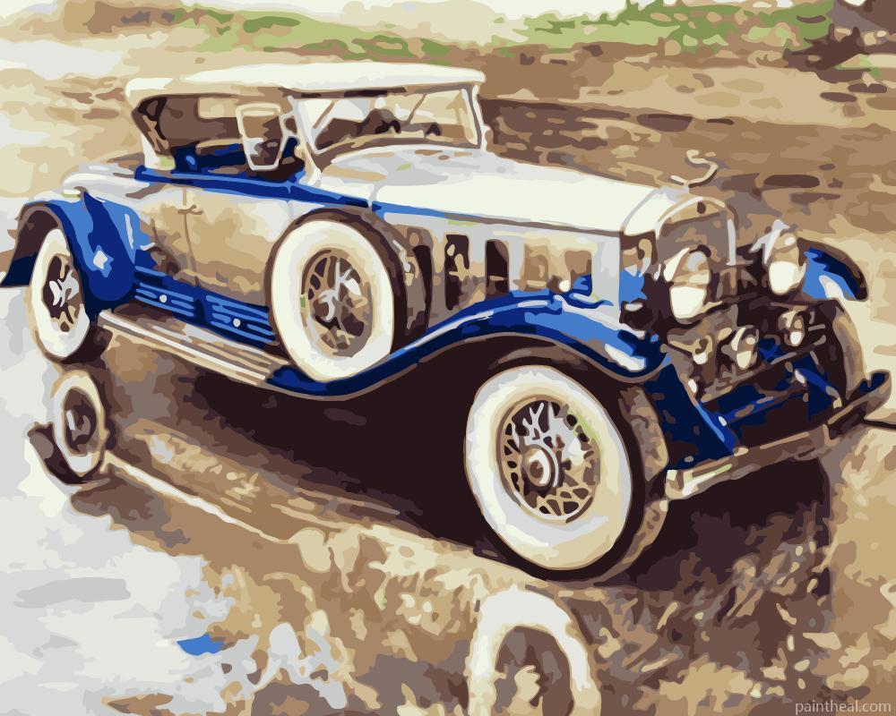 Classic Blue Car Painting By Numbers Kits