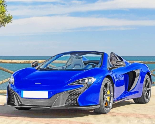 Blue Mclaren Car Painting By Numbers Kits