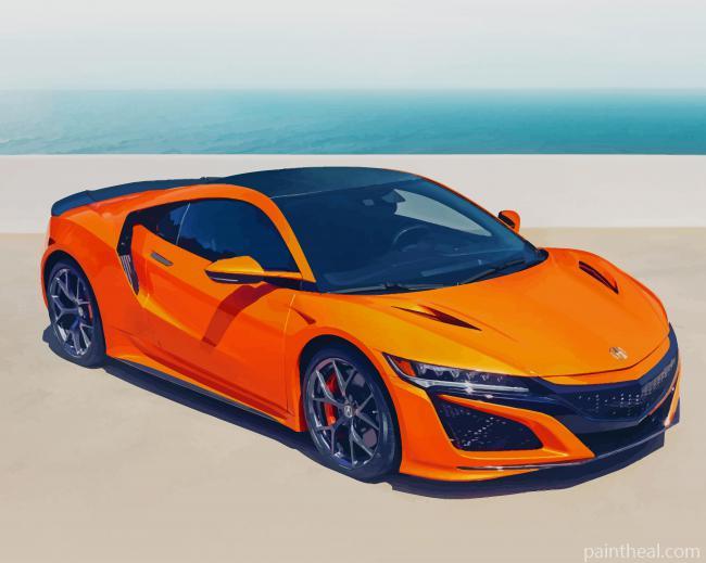 Orange Acura NSX Painting By Numbers Kits