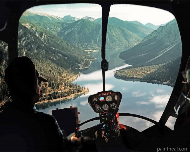Helicopter View In Landscape Painting By Numbers Kits