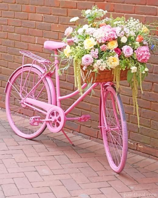 Pink Bike Painting By Numbers Kits