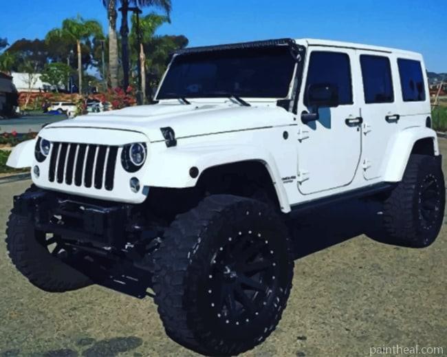White Jeep Painting By Numbers Kits