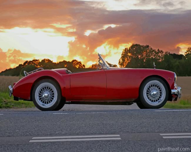 Red Classic Vehicle Painting By Numbers Kits