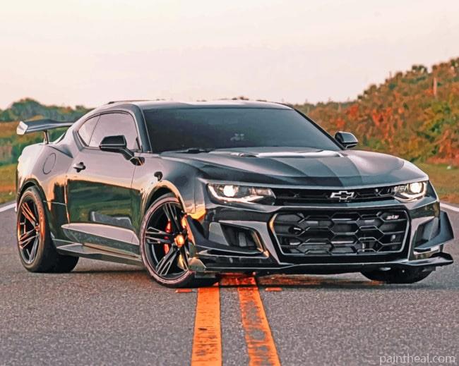 Black Chevrolet Camaro Painting By Numbers Kits