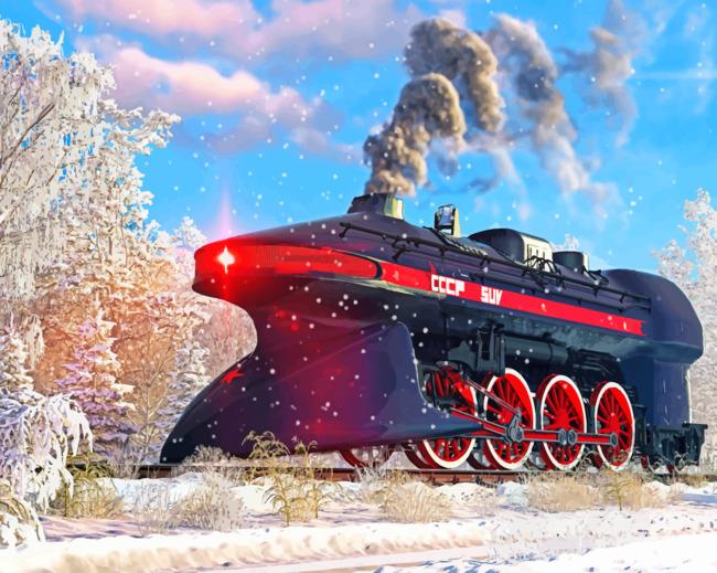 Lior Armive Steam Train Painting By Numbers Kits