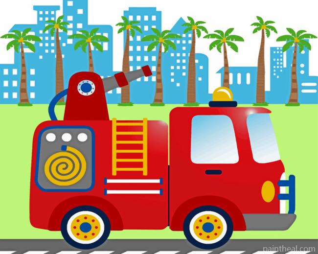 Fire Engine Painting By Numbers Kits