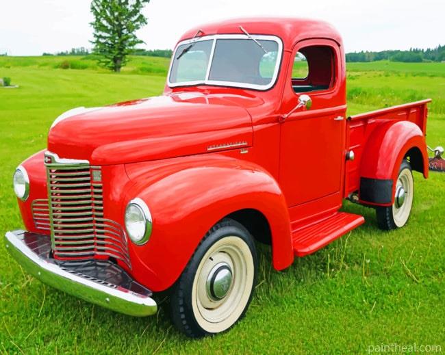 Old Red Truck Painting By Numbers Kits