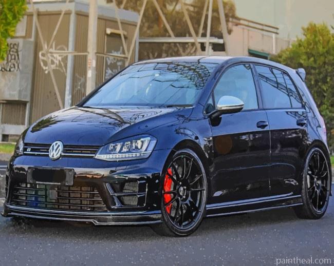 Black Volkswagen Golf Painting By Numbers Kits