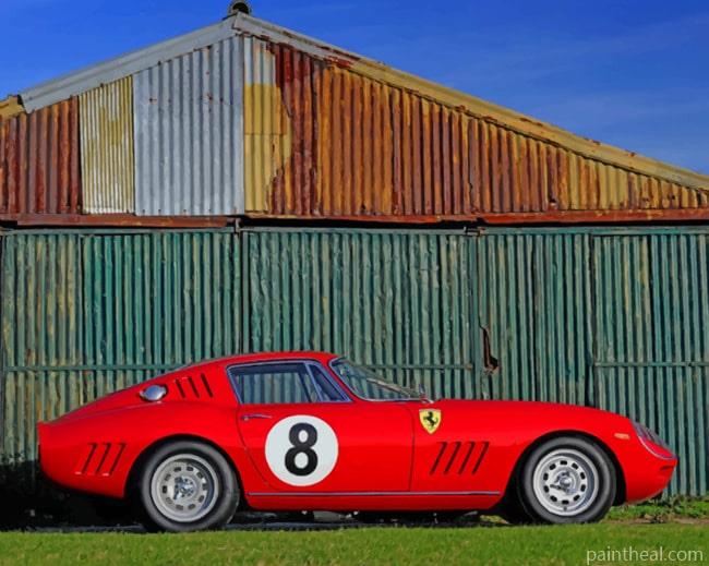 Red Classic Racing Vehicle Painting By Numbers Kits