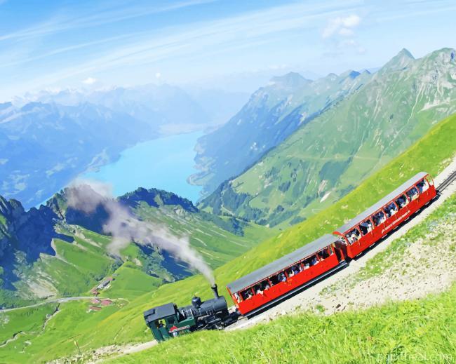 Train In Switzerland Painting By Numbers Kits