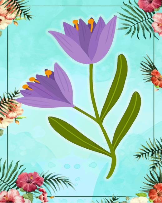 Blooming Purple Botanical Painting By Numbers Kits