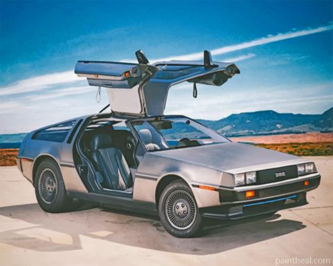 Delorean Future Car Painting By Numbers Kits