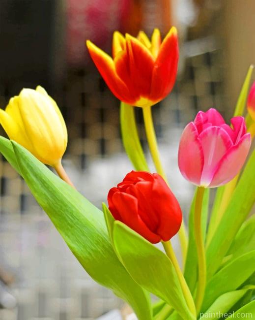 Tulips Vase Flowers Painting By Numbers Kits