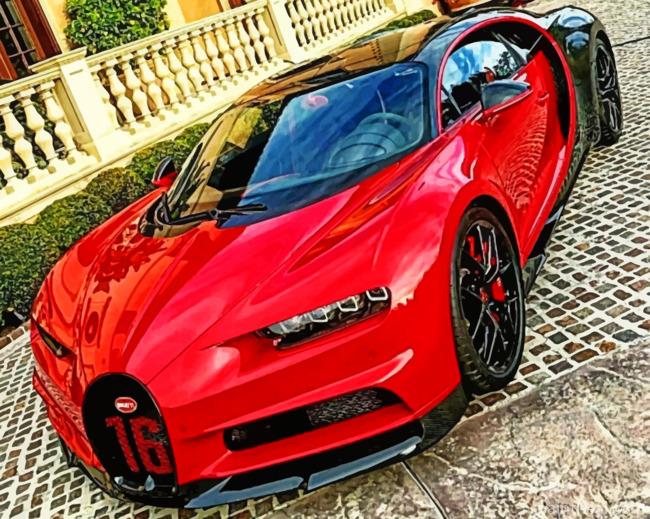 Red Bugatti Painting By Numbers Kits