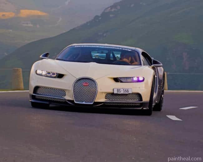White Bugati Painting By Numbers Kits