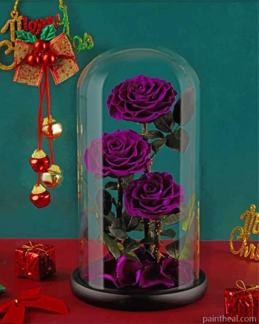 Purple Glass Roses Painting By Numbers Kits