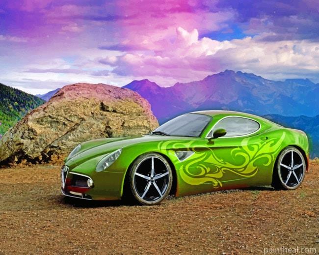 Green Alfa Romeo Painting By Numbers Kits
