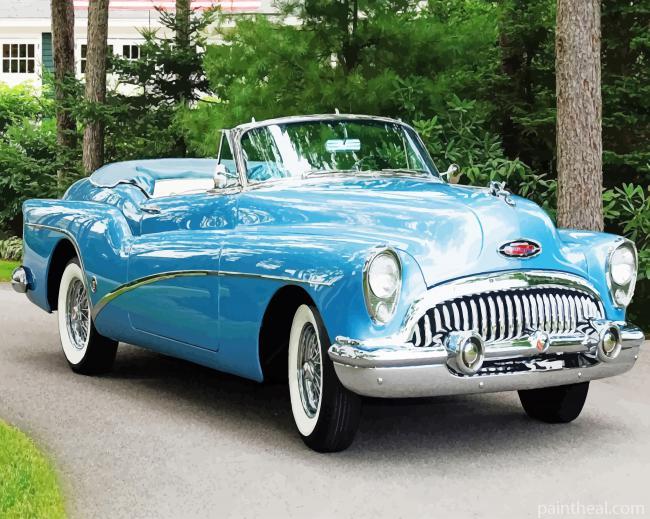 Blue 1953 Skylark Convertible Painting By Numbers Kits