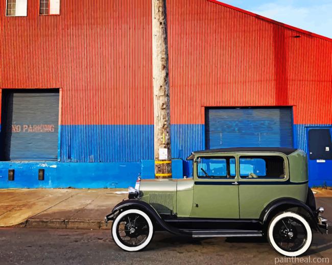 Antique Vehicle In The Street Painting By Numbers Kits
