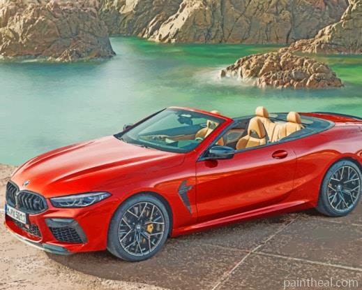 Red BMW Cabriolet Painting By Numbers Kits