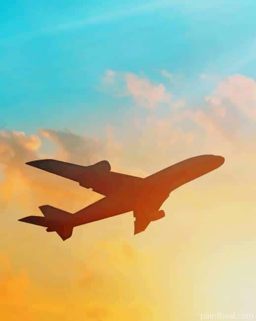 Plane Fly In The Sky Painting By Numbers Kits