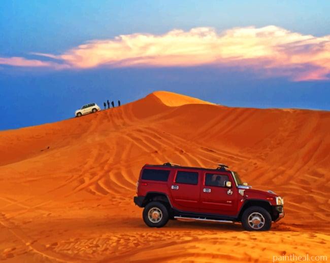 Hummer In The Desert Painting By Numbers Kits