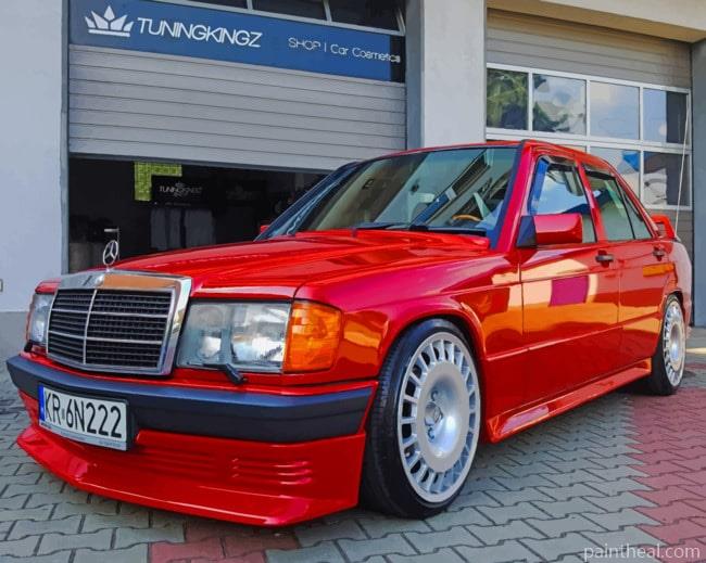 Red Mercedes 190e Painting By Numbers Kits